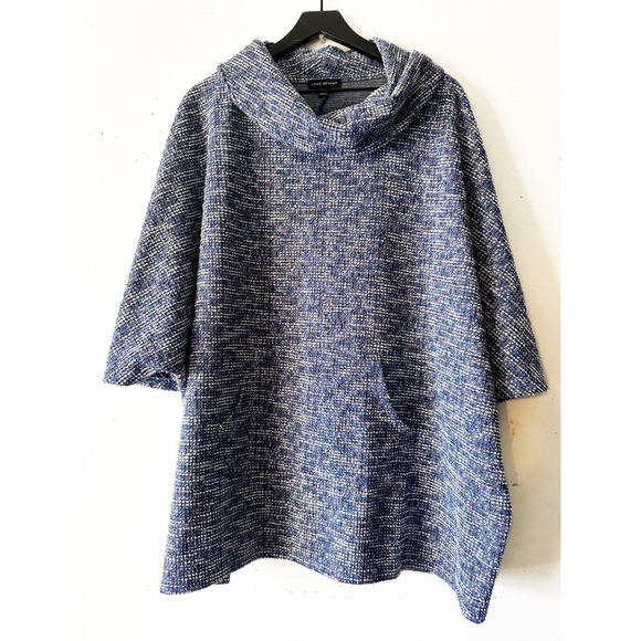 Lane Bryant Cowl Neck Poncho Women's Plus Size 18/20, Blue Multi - Picture 1 of 9